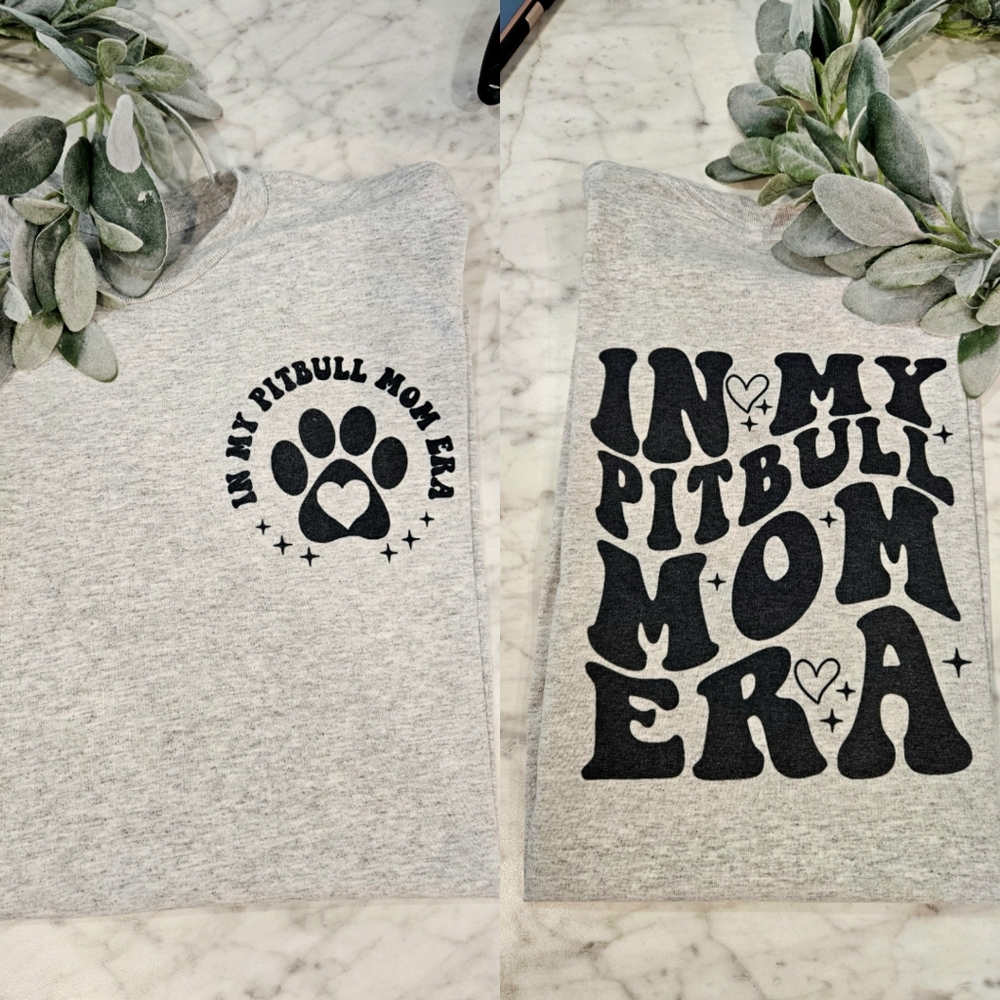 Pitbull mom shirt popular cute dog mom trending retro wavy lettering Sublimation